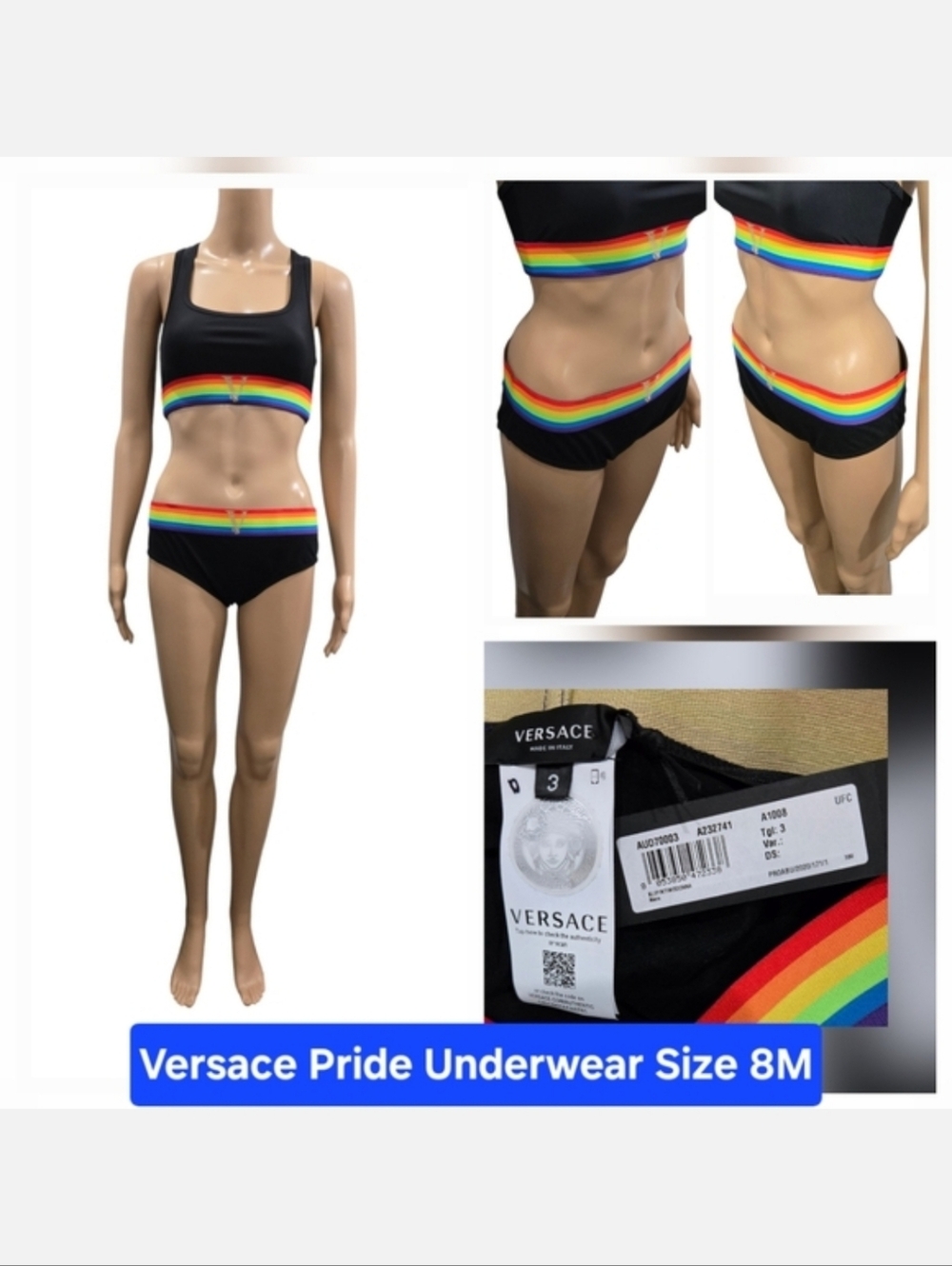 BNWTT Versace Pride Underwear Size 3/M